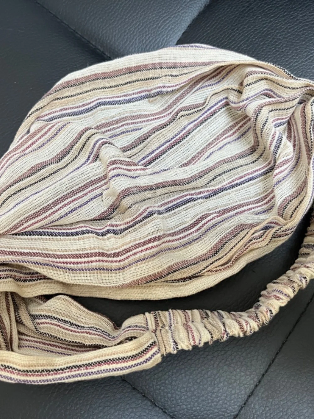 Ivory & Beige Striped Cloth Headband
